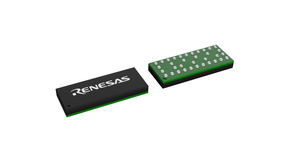3D illustration featuring top and bottom views of FCCSP chip package with 35 lead count.