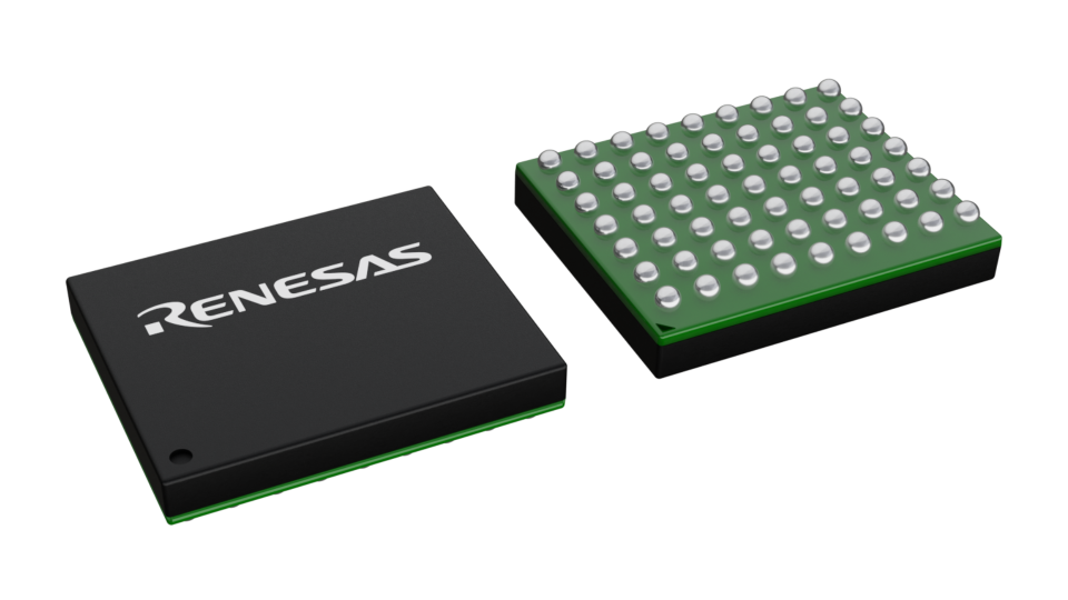 3D illustration featuring top and bottom views of FCCSP IC chip package with 63 lead count.