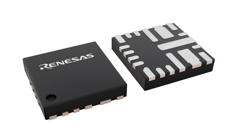 3D illustration featuring top and bottom views of QFN chip package with 19 lead count.