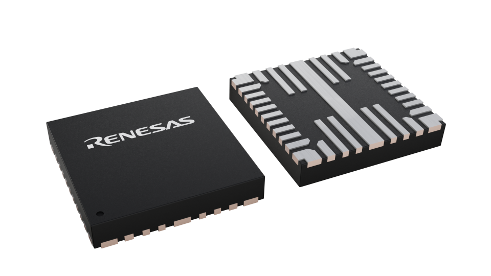 3D illustration featuring top and bottom views of FCQFN IC chip package with 36 lead count.