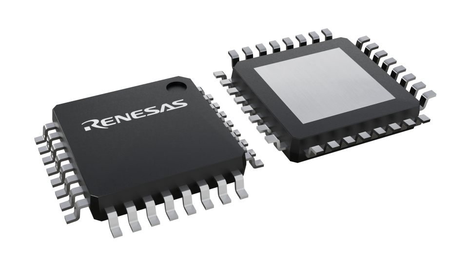 3D illustration featuring top and bottom views of HTQFP IC chip package with 100 lead count.