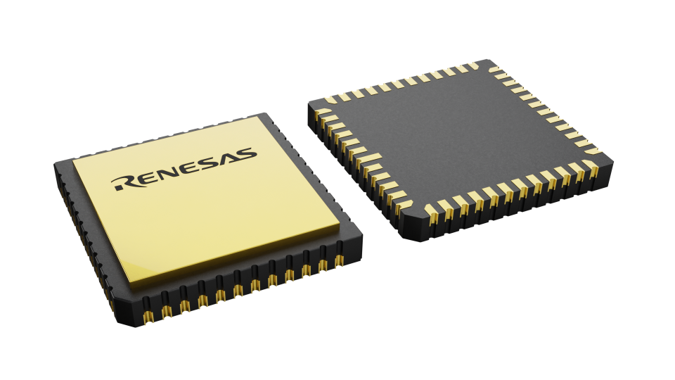 3D illustration featuring top and bottom views of LCC IC chip package with 48 lead count.
