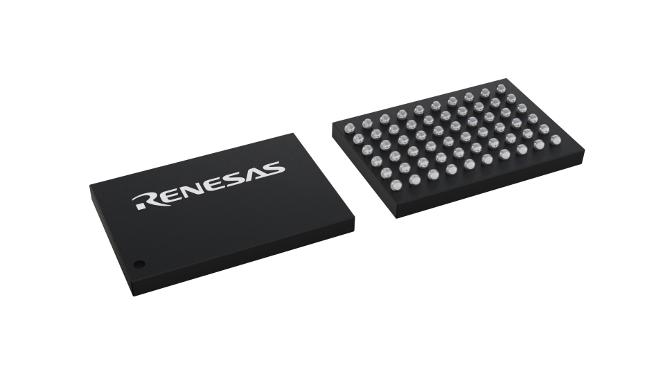 3D illustration featuring top and bottom views of LFBGA IC chip package with 60 lead count.