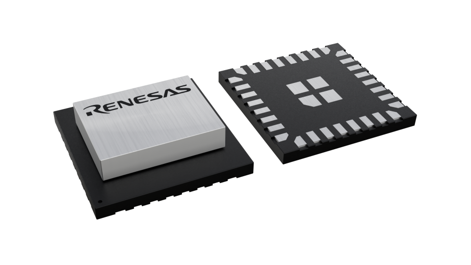 3D illustration featuring top and bottom views of LGA IC chip package with 32 lead count.
