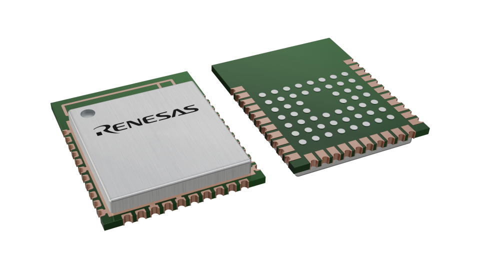 3D illustration featuring top and bottom views of module IC chip package with 84 lead count