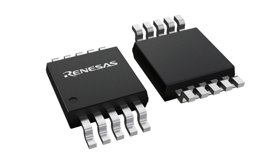 3D illustration featuring top and bottom views of MSOP chip package with 10 lead count.