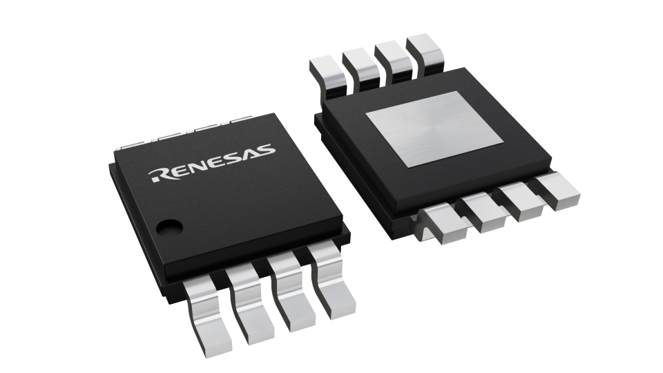 3D illustration featuring top and bottom views of MSOP-EP chip package with 8 lead count.