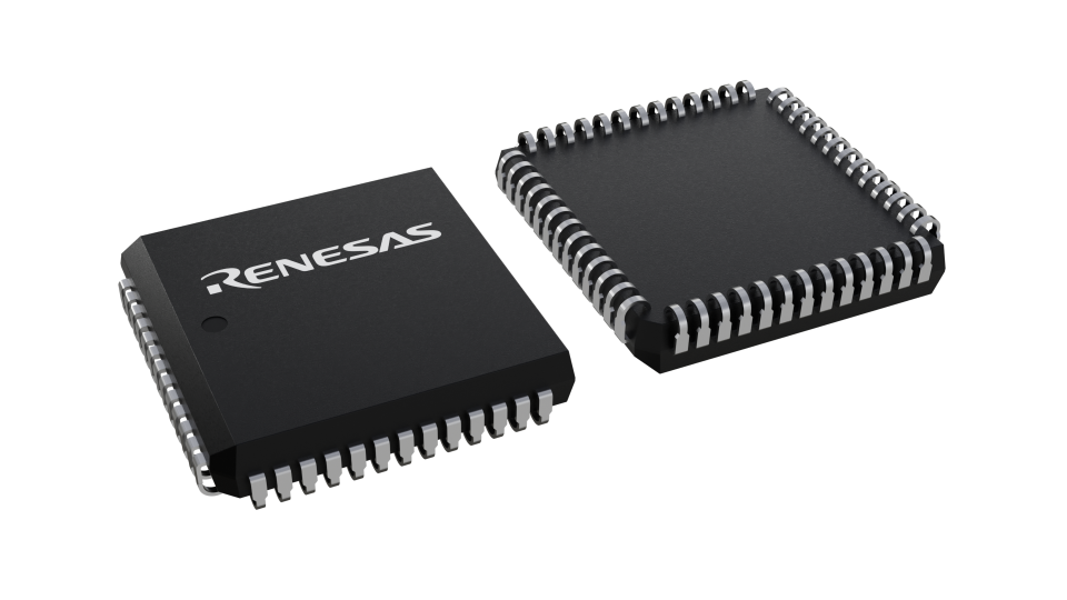 3D illustration featuring top and bottom views of PLCC chip package with 52 lead count.
