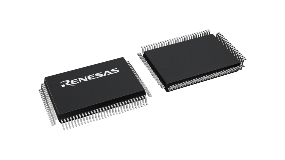 3D illustration featuring top and bottom views of PQFP chip package with 100 lead count.