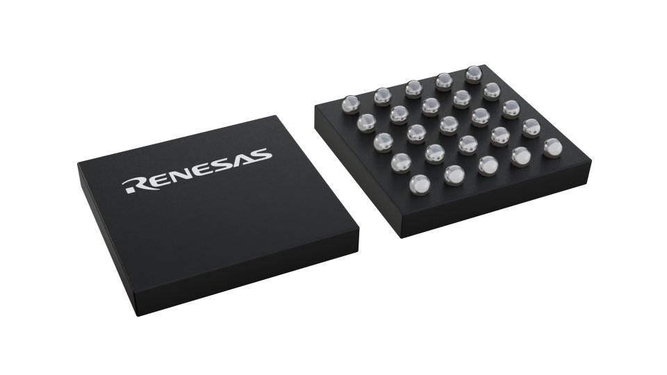 3D illustration featuring top and bottom views of S-UFBGA chip package with 25 lead count.