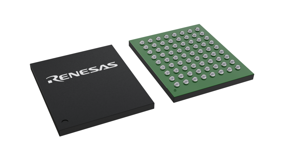 3D illustration featuring top and bottom views of S-UFBGA chip package with 72 lead count.