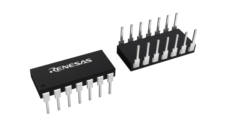 3D illustration featuring top and bottom views of SBDIP chip package with 14 lead count.