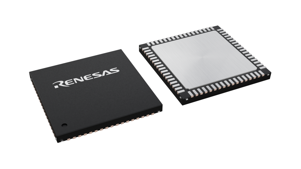 3D illustration featuring top and bottom views of SCQFN chip package with 68 lead count.