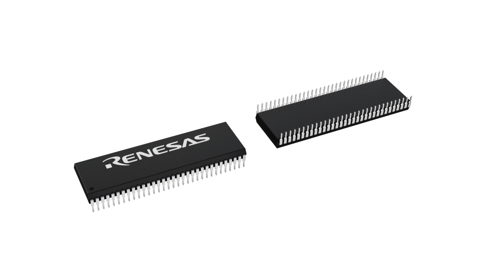 3D illustration featuring top and bottom views of SDIP chip package with 64 lead count.