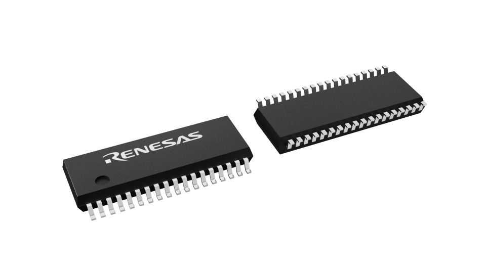 3D illustration featuring top and bottom views of SSOP chip package with 36 lead count.