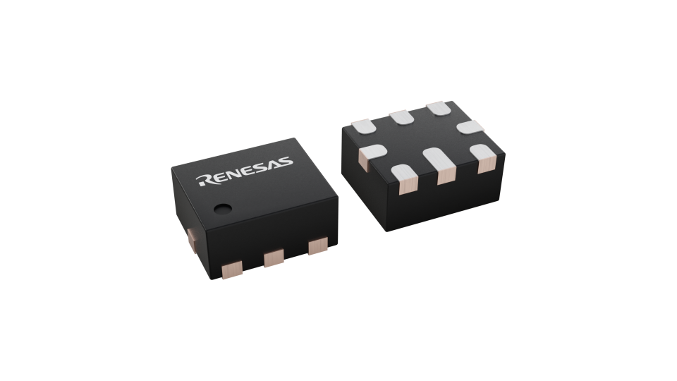3D illustration featuring top and bottom views of STQFN chip package with 8 lead count.