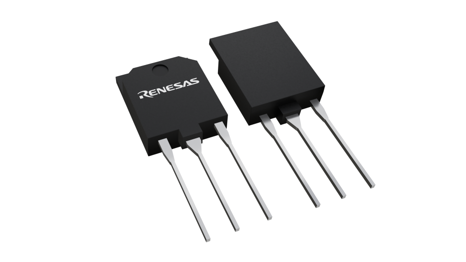 3D illustration featuring top and bottom views of TO-3PFM chip package with 3 lead count.