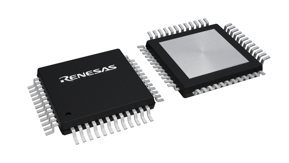 3D illustration featuring top and bottom views of TQFP chip package with 48 lead count.
