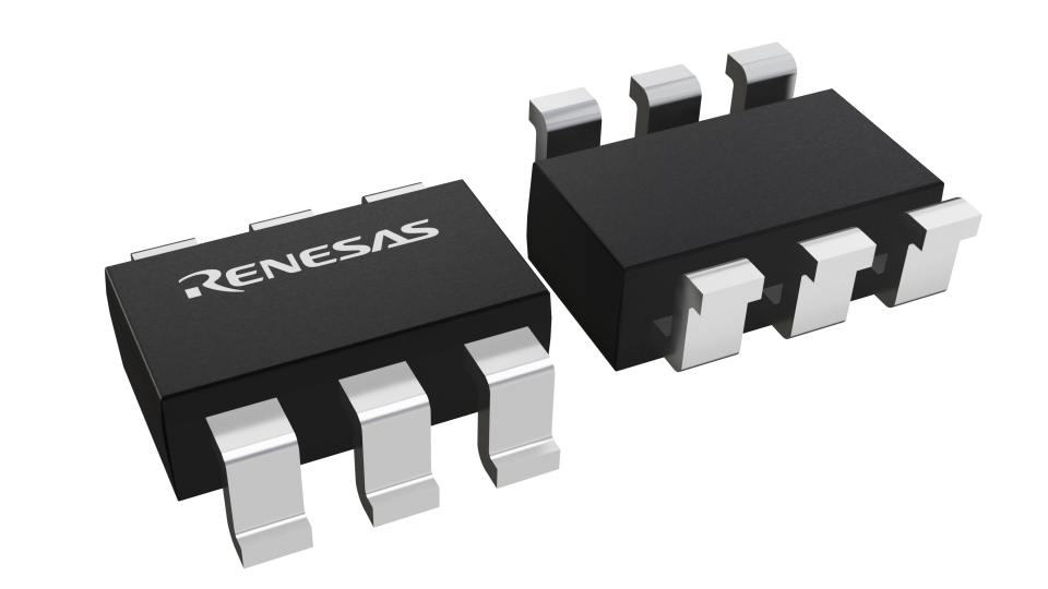3D illustration featuring top and bottom views of TSOT IC chip package with 6 lead count.