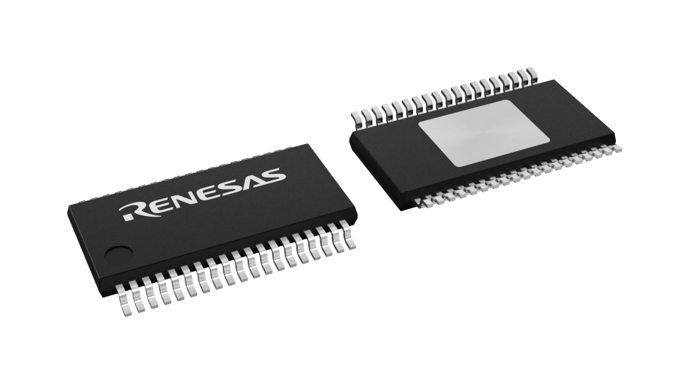 3D illustration featuring top and bottom views of TSSOP-EP IC chip package with 38 lead count.