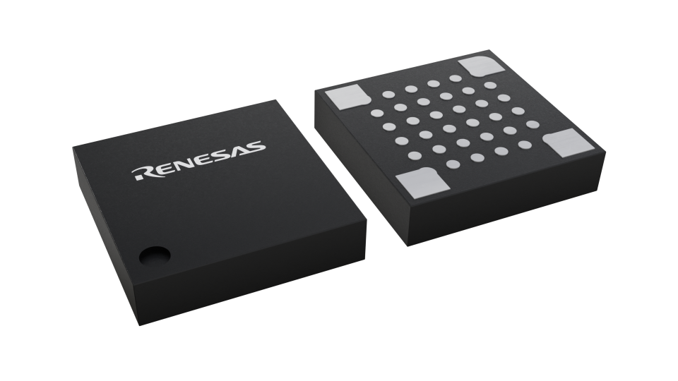 3D illustration featuring top and bottom views of VFLGA IC chip package with 36 lead count.