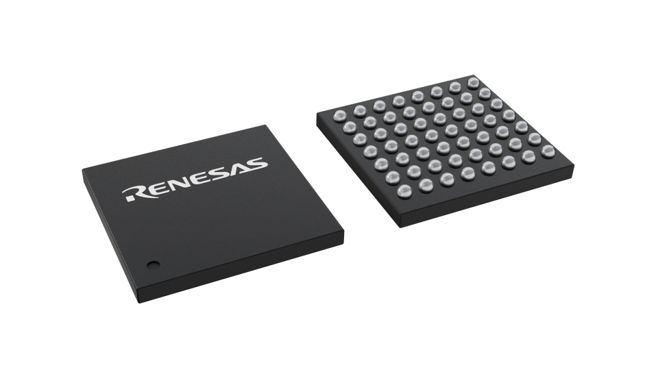 3D illustration featuring top and bottom views of WLCSP IC chip package with 56 lead count.