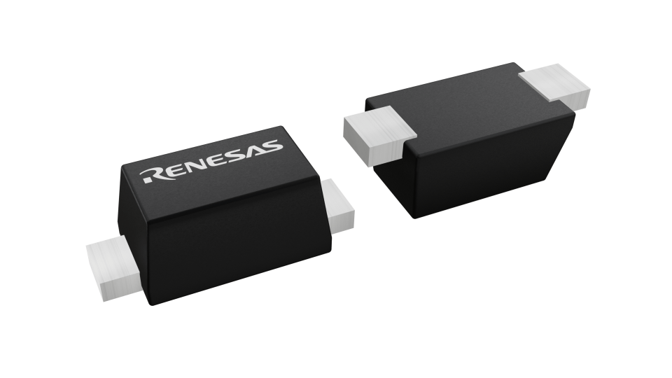 3D illustration featuring top and bottom views of XSOF IC chip package with 2 lead count.