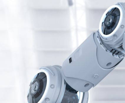 3D white robotic arm