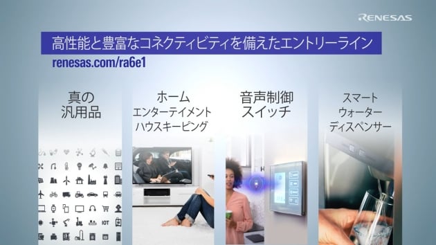 高いCPUパフォーマンスと豊富な通信オプションを備えたエントリラインMCU RA6E1