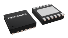 3D illustration featuring top and bottom views of DFN chip package with 8 lead count.