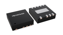 3D illustration featuring top and bottom views of DFN IC chip package with 9 lead count