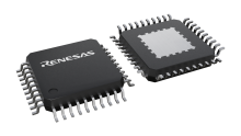 3D illustration featuring top and bottom views of HLQFP IC chip package with 40 lead count.