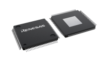 3D illustration featuring top and bottom views of HTFQFP IC chip package with 100 lead count.