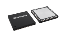 3D illustration featuring top and bottom views of HVQFN IC chip package with 48 lead count.