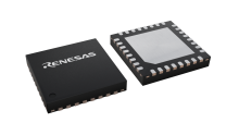 3D illustration featuring top and bottom views of HWQFN IC chip package with 32 lead count.