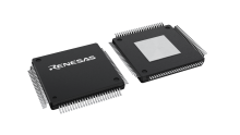 3D illustration featuring top and bottom views of LFQFP IC chip package with 100 lead count.