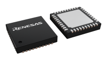 3D illustration featuring top and bottom views of QFN chip package with 40 lead count.