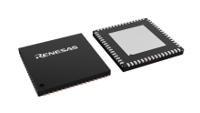 3D illustration featuring top and bottom views of QFN chip package with 64 lead count.