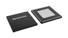 3D illustration featuring top and bottom views of QFN chip package with 72 lead count.
