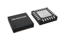 3D illustration featuring top and bottom views of SCQFN chip package with 24 lead count.