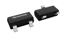 3D illustration featuring top and bottom views of SOT23 chip package with 3 lead count.