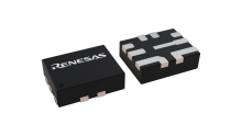 3D illustration featuring top and bottom views of TQFN chip package with 10 lead count.