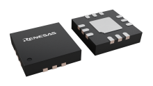 3D illustration featuring top and bottom views of TQFN chip package with 12 lead count.