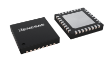 3D illustration featuring top and bottom views of TQFN IC chip package with 32 lead count.