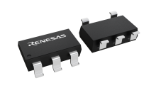 3D illustration featuring top and bottom views of TSOT23 chip package with 5 lead count.