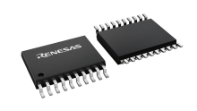 3D illustration featuring top and bottom views of TSSOP IC chip package with 20 lead count.