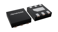3D illustration featuring top and bottom views of UTDFN IC chip package with 6 lead count.
