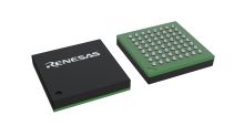 3D illustration featuring top and bottom views of VFBGA IC chip package with 64 lead count.