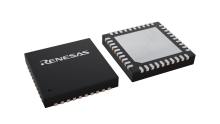 3D illustration featuring top and bottom views of VFQFPN IC chip package with 40 lead count.
