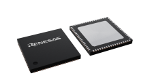 3D illustration featuring top and bottom views of VFQFPN IC chip package with 72 lead count.